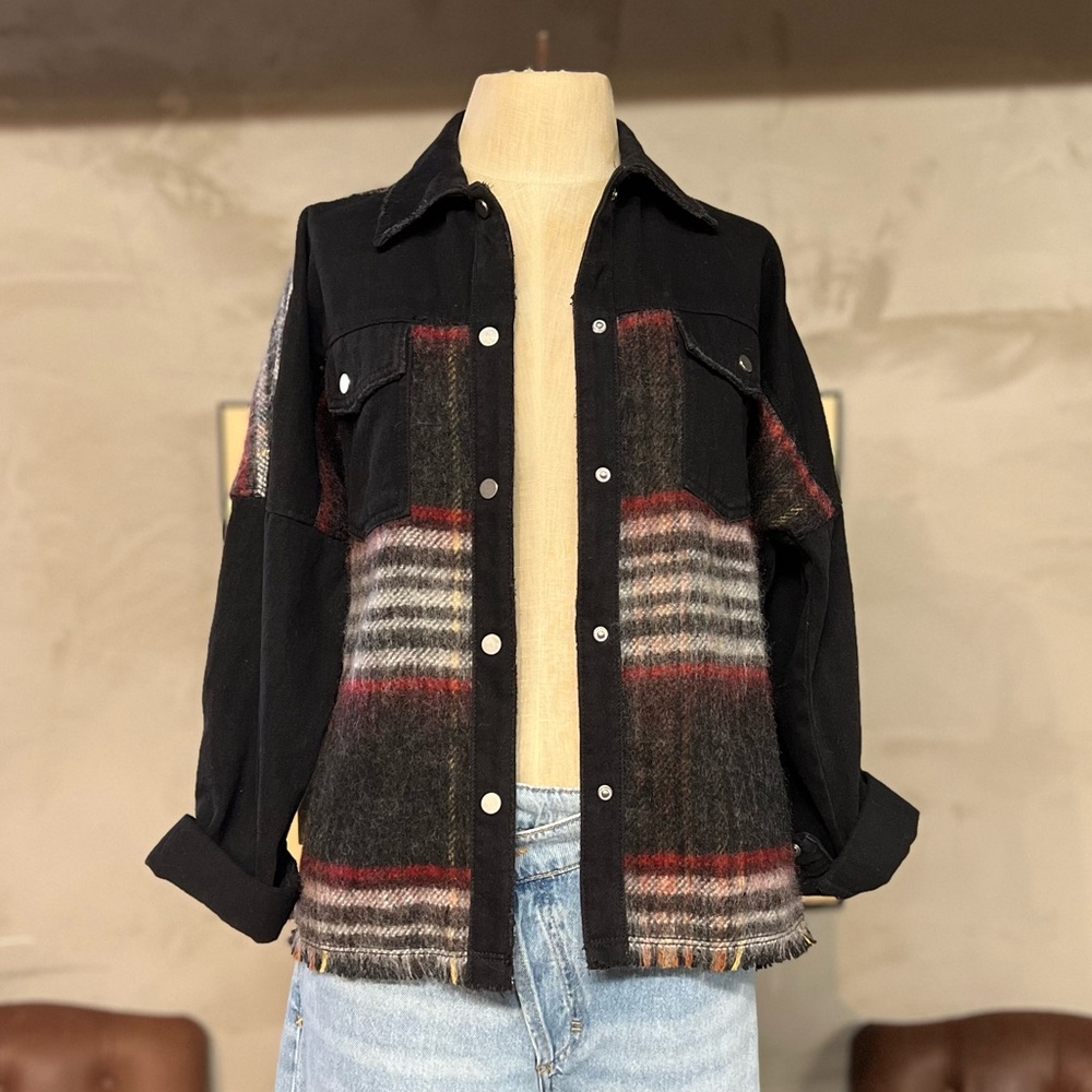 Zara Cotton, Denim, and Wool Jacket